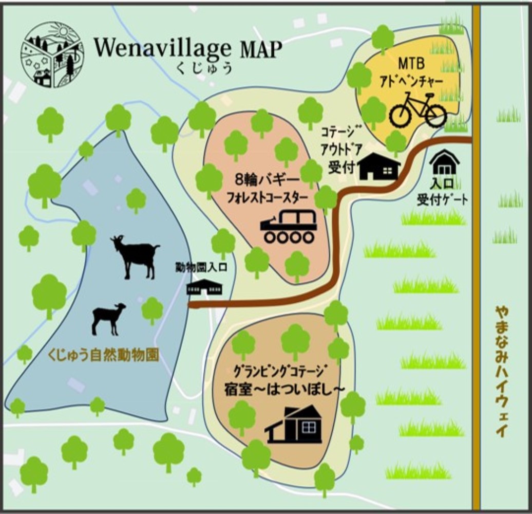 Wenavillage くじゅうアクティビティエリアmap